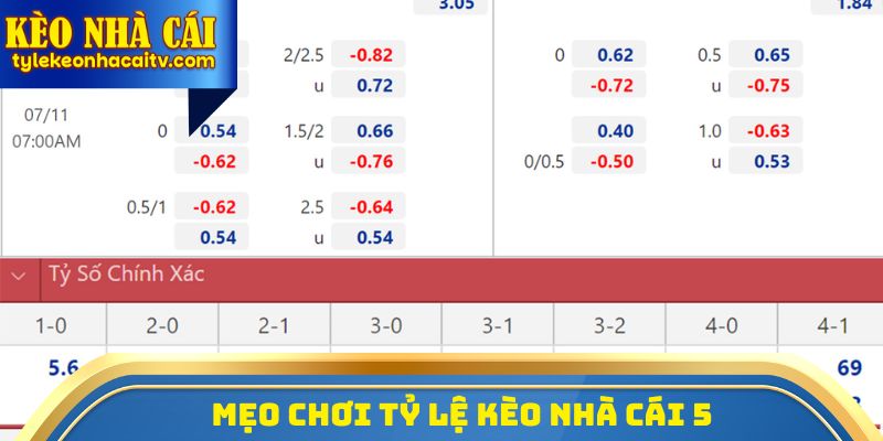 Mẹo chơi tỷ lệ kèo nhà cái 5